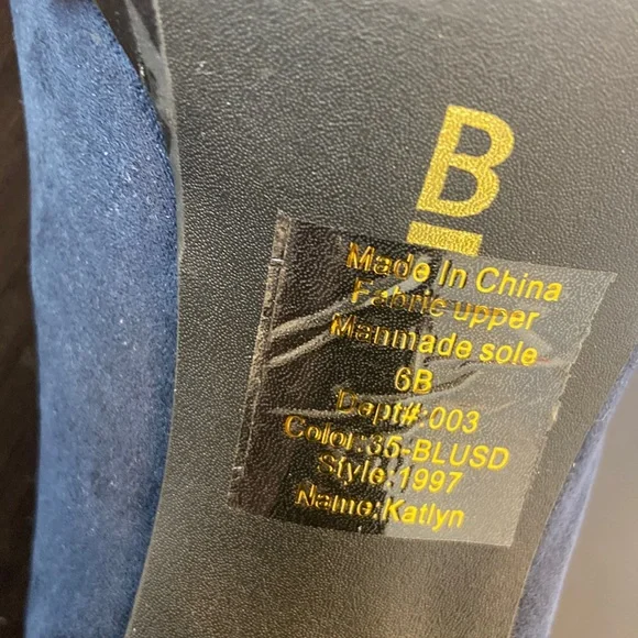 New Bakers Katlyn Navy Suede Peeptoe Booties Size 6 - Picture 12 of 12